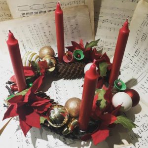 candle wreath retro